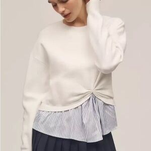 NWT Anthropologie Maeve‎ The Gemini Twofer Pullover Sweater Medium